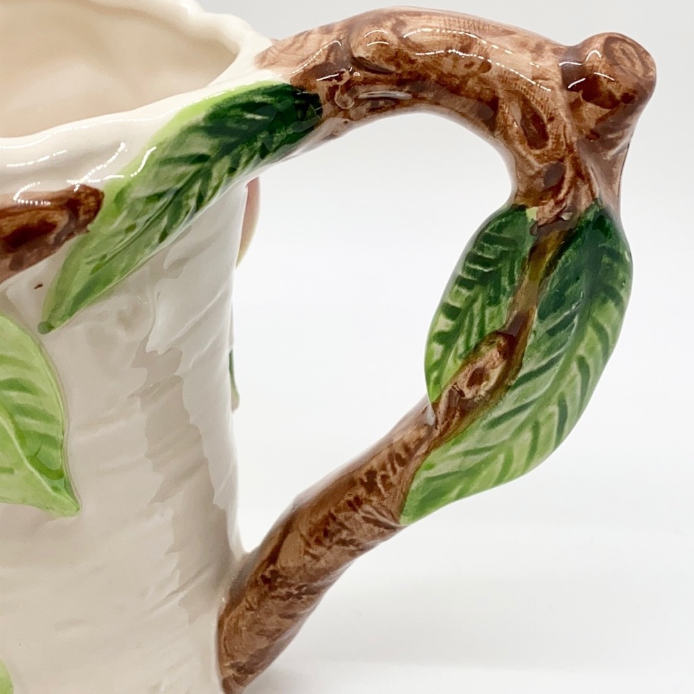 New Peaches on Tree OCI hand painted Ceramic Coffee Tea Mug 90's excellent cond. - Picture 3 of 8